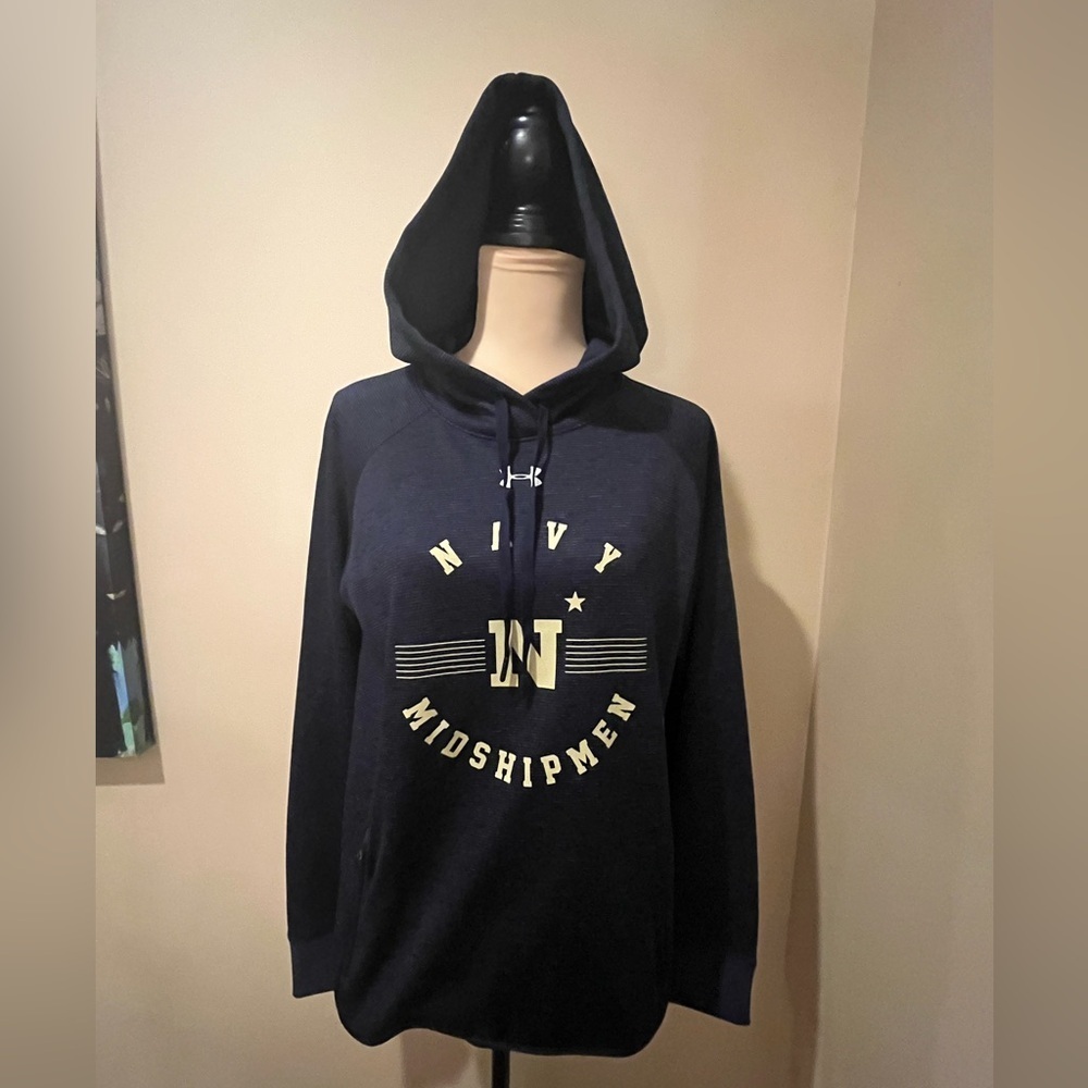Under Armor Navy Midshipmen Navy & Tan Blue Hoodie